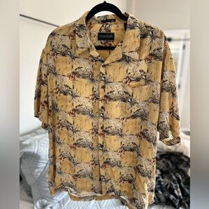 OP Men's Tropical Print Button Down Shirt